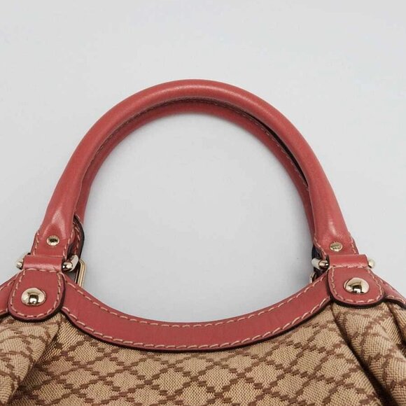Gucci Beige/Pink Diamante Canvas Medium Sukey Bag - Picture 4 of 11